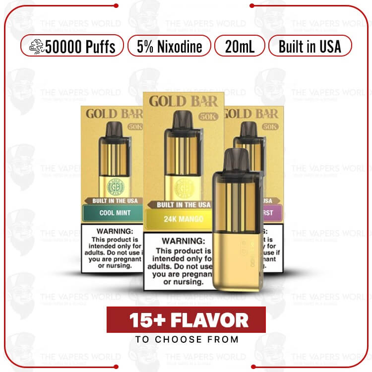 Gold Bar Max Nixodine 50K Puff Disposable Pod - 1PK