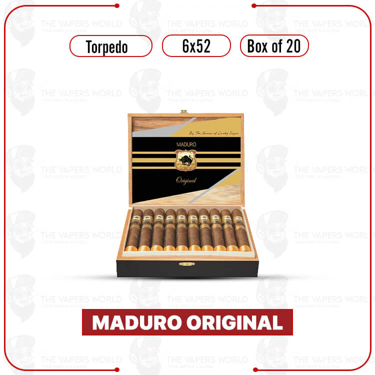 Maduro Original by Lucky Cigar: Torpedo 6x52 Box of 20 Cigars
