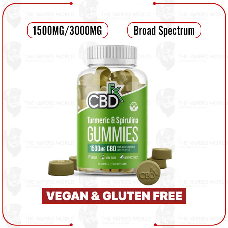 CBDFx CBD Gummies with Turmeric and Spirulina – 1500MG