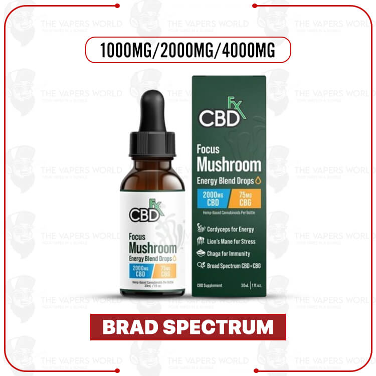 CBDFx Focus Blend Mushroom Tincture – CBG + CBD – 1000MG