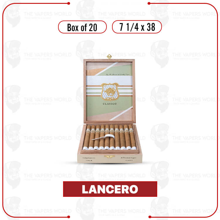Classico by Lucky Cigar: Lancero 7 1/4 x 38 Box of 20 Cigars