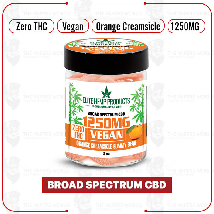 Elite Hemp – CBD Vegan Gummies 1250MG Orange Creamsicle