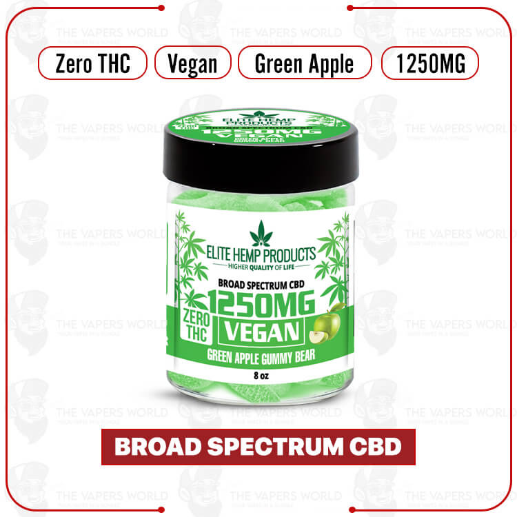 Elite Hemp – CBD Vegan Gummies 1250MG Green Apple