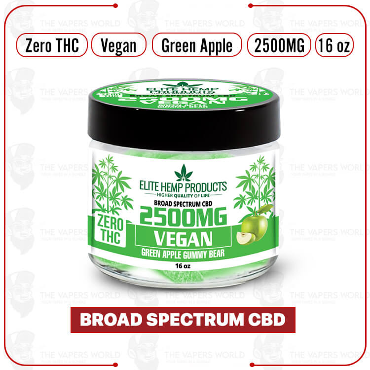 Elite Hemp – CBD Vegan Gummies 2500mg Green Apple