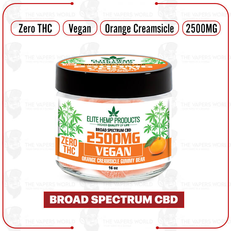 Elite Hemp – CBD Vegan Gummies 2500MG Orange Creamsicle