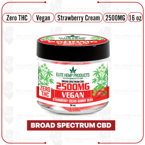 Elite Hemp - CBD Vegan Gummies 2500MG Strawberry Cream