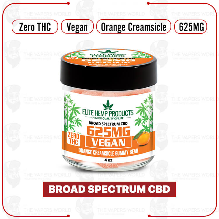 Elite Hemp – CBD Vegan Gummies 625MG Orange Creamsicle