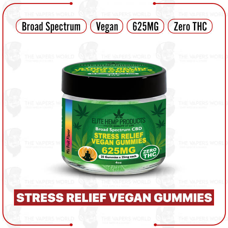 Elite Hemp – Stress Relief Vegan Gummies 625mg