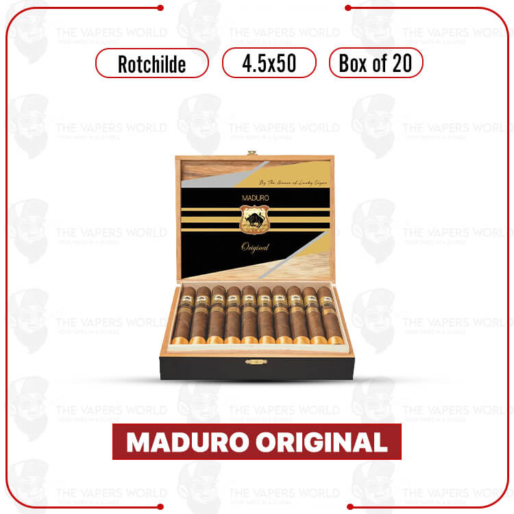 Maduro Original by Lucky Cigar: Rothchilde 4.5x50 Box of 20 Cigars