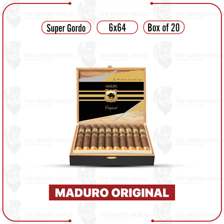 Maduro Original by Lucky Cigar: Super Gordo 6x64 Box of 20 Cigars