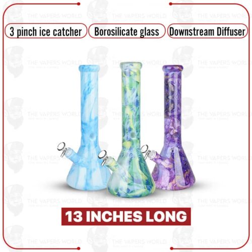Marbled LG Glass Beaker Water Pipe