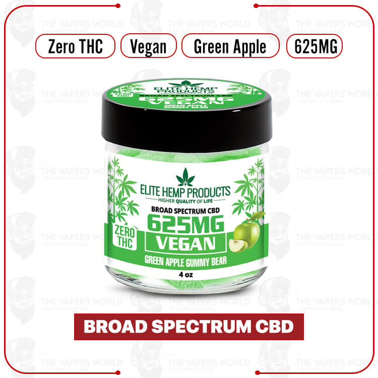 Elite Hemp – CBD Vegan Gummies 625MG Green Apple